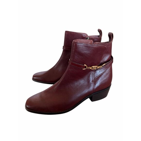 Sam Edelman Brawley Buckled Leather Ankle Boots Size 9.5 in Burgundy NEW - Picture 3 of 8